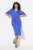 Ulla Popken 838765 Robe en jersey à manches courtes et col V Bleu gris - Robes midi - Robes midi grande taille