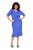 Ulla Popken 838765 Robe en jersey à manches courtes et col V Bleu gris - Robes midi - Robes midi grande taille