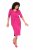 Ulla Popken 838765 Robe en jersey à manches courtes et col V Rose - Robes - Robes pour toutes les tailles