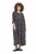 Ulla Popken 839518 Robe à imprimé animal et manches 3/4 Anthracite - Robes maxi - Robes maxi grande taille