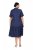 Ulla Popken 840367 Robe mi-longue à manches courtes et col V Bleu marine - Robes midi - Robes midi grande taille