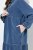 Ulla Popken 840972 Robe sweat à volants Indigo - Robes sweat - 