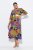 Ulla Popken 841034 Robe imprimée à manches 3/4 Bleu marine - Robes maxi - Robes maxi grande taille