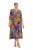 Ulla Popken 841034 Robe imprimée à manches 3/4 Bleu marine - Robes maxi - Robes maxi grande taille