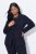 Ulla Popken 841163 Blazer en jersey jacquard Bleu marine - Blazers - Blazers grande taille pour femme
