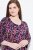 Ulla Popken 841219 Robe longue fleurie Violet foncé - Robes maxi - Robes maxi grande taille