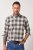 JP1880 Checked Flannel Shirt Long Sleeve Dark Dusty Pink - Chemises - Chemises Grandes Tailles Hommes