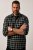 JP1880 Checked Flannel Shirt Long Sleeve Eucalyptus Green - Chemises - Chemises Grandes Tailles Hommes