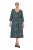 Ulla Popken 841839 Robe en jersey à imprimé animal et manches 3/4 Vert foncé - Robes midi - Robes midi grande taille