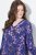 Ulla Popken 841873 Robe mi-longue fleurie Bleu marine - Robes midi - Robes midi grande taille
