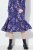 Ulla Popken 841873 Robe mi-longue fleurie Bleu marine - Robes midi - Robes midi grande taille
