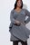 Ulla Popken 841941 Robe en maille à manches longues Gris chiné - Robes en maille - 