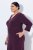 Ulla Popken 841952 Robe sweat à manches 3/4 Prune - Robes midi - Robes midi grande taille