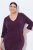 Ulla Popken 841952 Robe sweat à manches 3/4 Prune - Robes midi - Robes midi grande taille