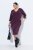 Ulla Popken 841952 Robe sweat à manches 3/4 Prune - Robes midi - Robes midi grande taille