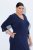 Ulla Popken 841952 Robe sweat à col V Bleu marine - Robes - Robes pour toutes les tailles