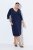 Ulla Popken 841952 Robe sweat à col V Bleu marine - Robes - Robes pour toutes les tailles
