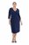 Ulla Popken 841952 Robe sweat à col V Bleu marine - Robes - Robes pour toutes les tailles