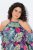 Ulla Popken 842471 Robe mi-longue imprimée Bleu marine - Robes midi - Robes midi grande taille