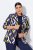 Ulla Popken 842680 Blazer imprimé en jersey punto di Roma Bleu marine - Blazers - Blazers grande taille pour femme