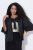 Ulla Popken 842712 Blazer court à nouer à manches volantées Noir - Blazers - Blazers grande taille pour femme