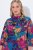 Ulla Popken 843180 Robe en jersey fleurie Pétrole - Robes - Robes pour toutes les tailles