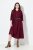 Ulla Popken 843383 Robe en velours côtelé à manches 3/4 Bordeaux - Robes maxi - Robes maxi grande taille