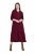 Ulla Popken 843383 Robe en velours côtelé à manches 3/4 Bordeaux - Robes maxi - Robes maxi grande taille
