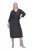 Ulla Popken 843595 Robe portefeuille à manches 3/4 Gris chiné - Robes midi - Robes midi grande taille