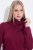 Ulla Popken 843627 Robe en maille à manches longues et col roulé Bordeaux - Robes midi - Robes midi grande taille