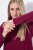 Ulla Popken 843627 Robe en maille à manches longues et col roulé Bordeaux - Robes midi - Robes midi grande taille