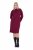 Ulla Popken 843627 Robe en maille à manches longues et col roulé Bordeaux - Robes midi - Robes midi grande taille
