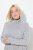Ulla Popken 844233 Robe en maille à manches longues et col roulé Gris chiné - Robes en maille - 
