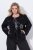 Ulla Popken 844839 Veste courte brodée de flocons Bleu marine - Vestes - Vestes femme grande taille