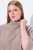 Ulla Popken 844996 Poncho côtelé en mérinos col roulé Marron clair - Ponchos & capes - 