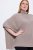Ulla Popken 844996 Poncho côtelé en mérinos col roulé Marron clair - Ponchos & capes - 
