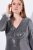 Ulla Popken 845145 Robe à sequins à col V Argent - Robes de soirée - Robes de soirée grande taille