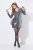 Ulla Popken 845145 Robe à sequins à col V Argent - Robes de soirée - Robes de soirée grande taille