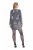 Ulla Popken 845145 Robe à sequins à col V Argent - Robes de soirée - Robes de soirée grande taille