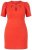 Ulla Popken 845150 Robe moulante à manches courtes Rouge - Robes - Robes pour toutes les tailles