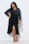 Ulla Popken 845151 Robe rayée à col V Noir - Robes de soirée - Robes de soirée grande taille