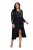 Ulla Popken 845151 Robe rayée à col V Noir - Robes de soirée - Robes de soirée grande taille