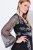 Ulla Popken 845366 Robe de soirée à col V Noir - Robes de soirée - Robes de soirée grande taille