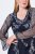 Ulla Popken 845366 Robe à sequins fleurie Bleu marine - Robes de soirée - Robes de soirée grande taille