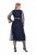 Ulla Popken 845366 Robe à sequins fleurie Bleu marine - Robes de soirée - Robes de soirée grande taille