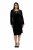 Ulla Popken 845573 Robe en velours à manches longues Noir - Robes de soirée - Robes de soirée grande taille