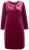 Ulla Popken 845573 Robe en velours à manches longues Bordeaux - Robes de soirée - Robes de soirée grande taille