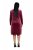 Ulla Popken 845573 Robe en velours à manches longues Bordeaux - Robes de soirée - Robes de soirée grande taille