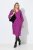 Ulla Popken 845825 Robe mi-longue fleurie à col V Lilas - Robes midi - Robes midi grande taille