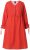Ulla Popken 845863 Robe mi-longue rayée à ceinture à nouer Corail - Robes midi - Robes midi grande taille